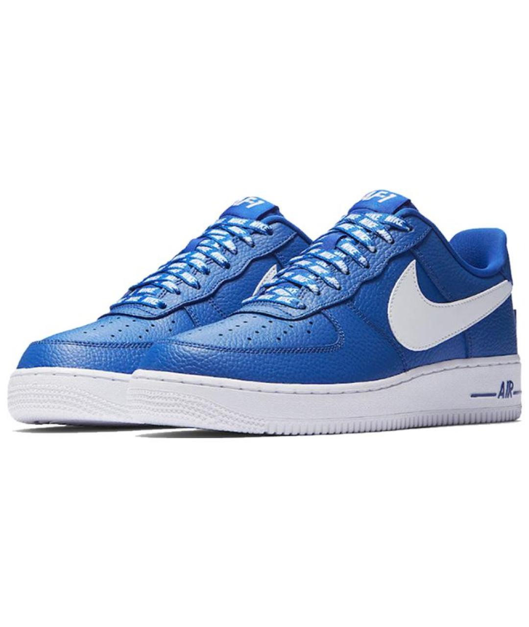 NIKE Синие кожаные низкие кроссовки / кеды, фото 5