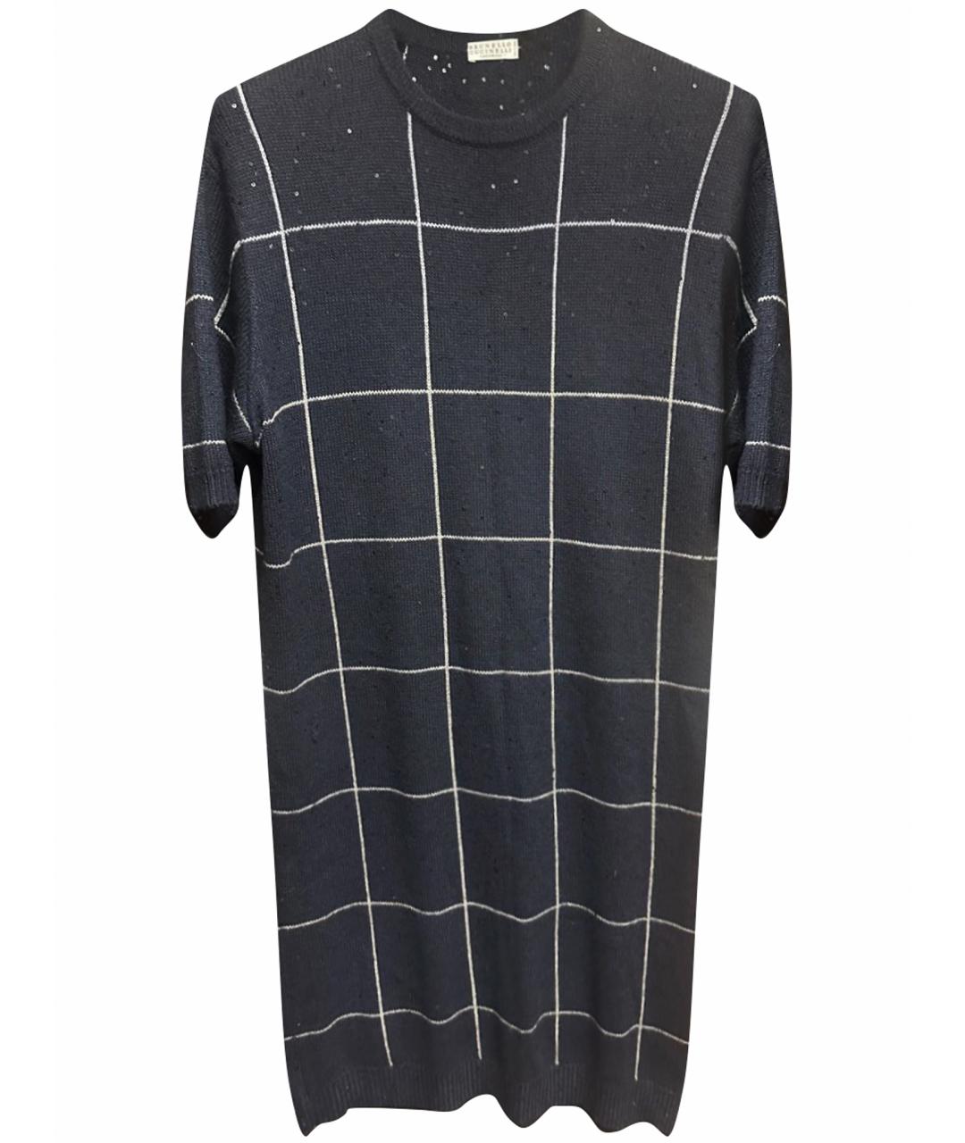 BRUNELLO CUCINELLI Темно-синее кашемировое платье, фото 1