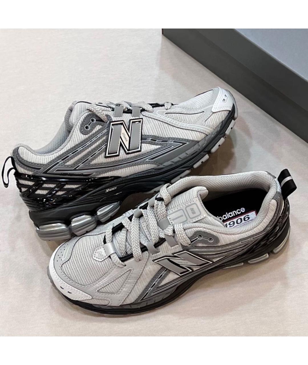 NEW BALANCE Серые текстильные низкие кроссовки / кеды, фото 2