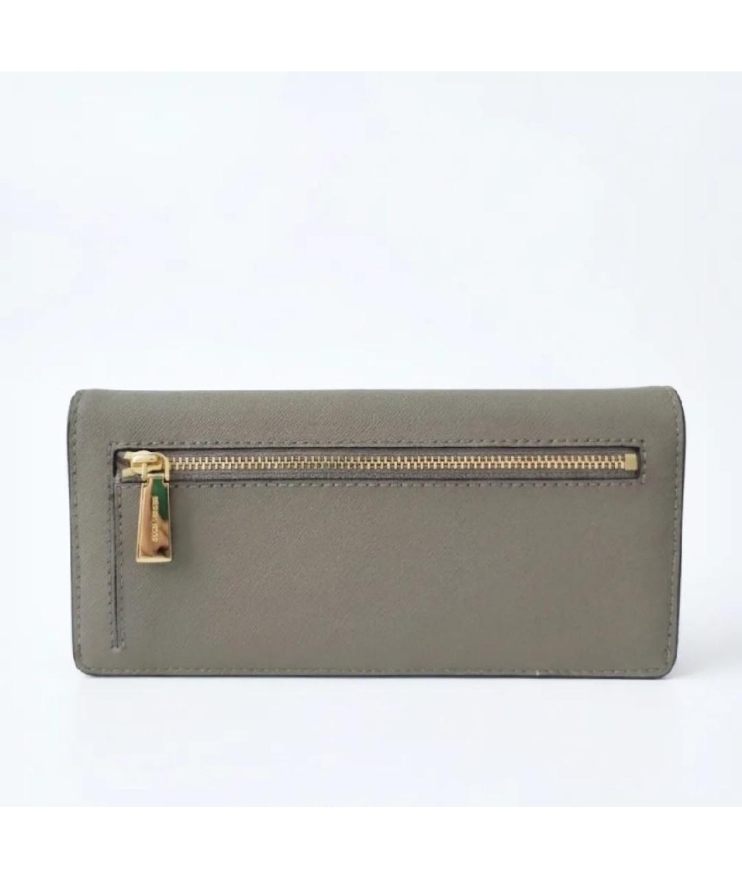 MICHAEL KORS Бежевый кожаный кошелек, фото 4