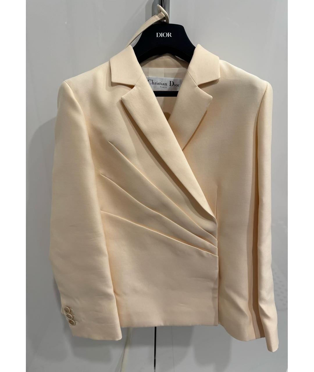 CHRISTIAN DIOR Бежевый жакет/пиджак, фото 6