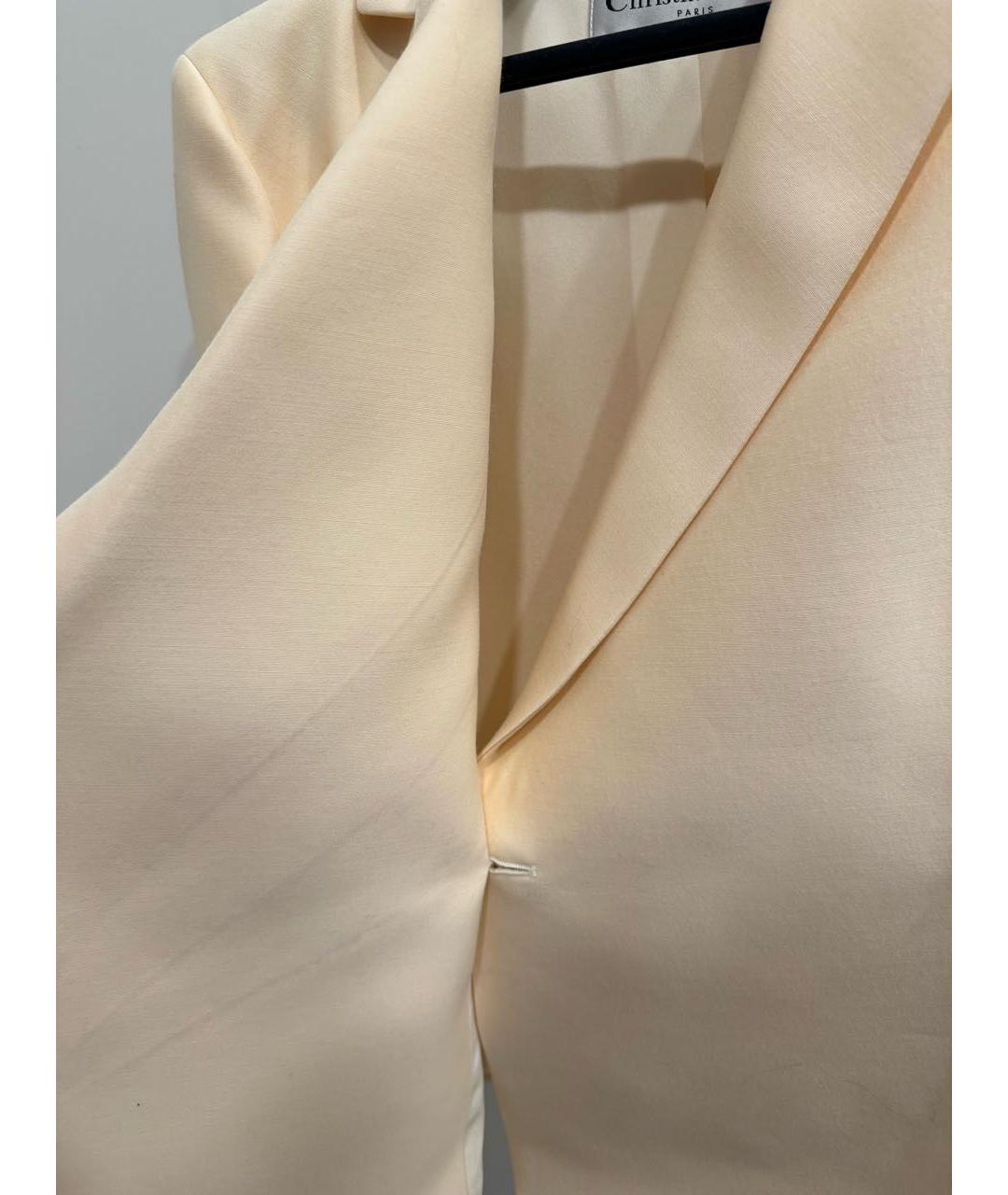 CHRISTIAN DIOR Бежевый жакет/пиджак, фото 4