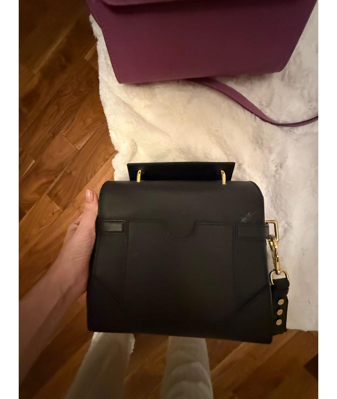 BALMAIN Черная кожаная сумка через плечо, фото 3