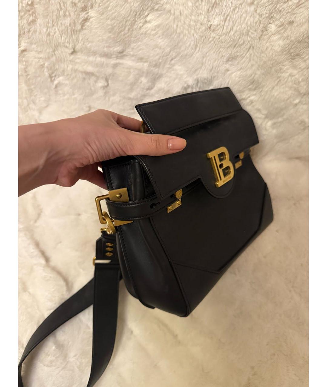 BALMAIN Черная кожаная сумка через плечо, фото 2