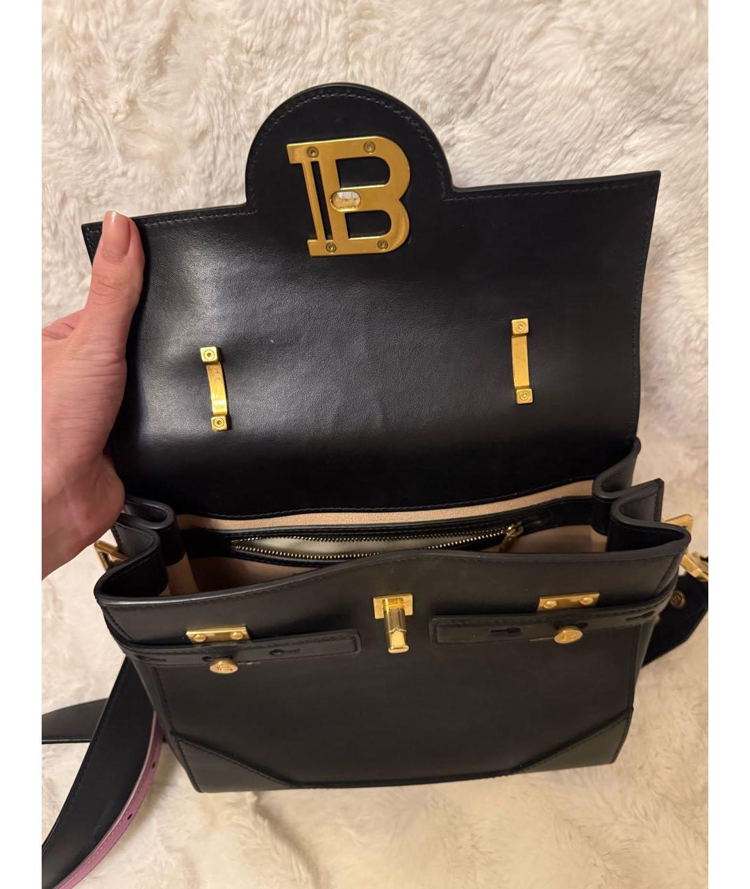 BALMAIN Черная кожаная сумка через плечо, фото 4