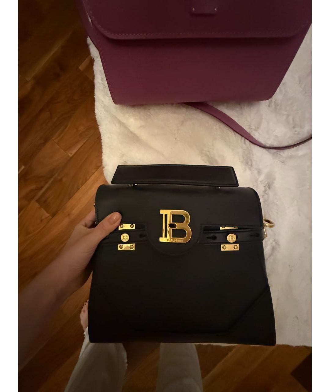 BALMAIN Черная кожаная сумка через плечо, фото 5