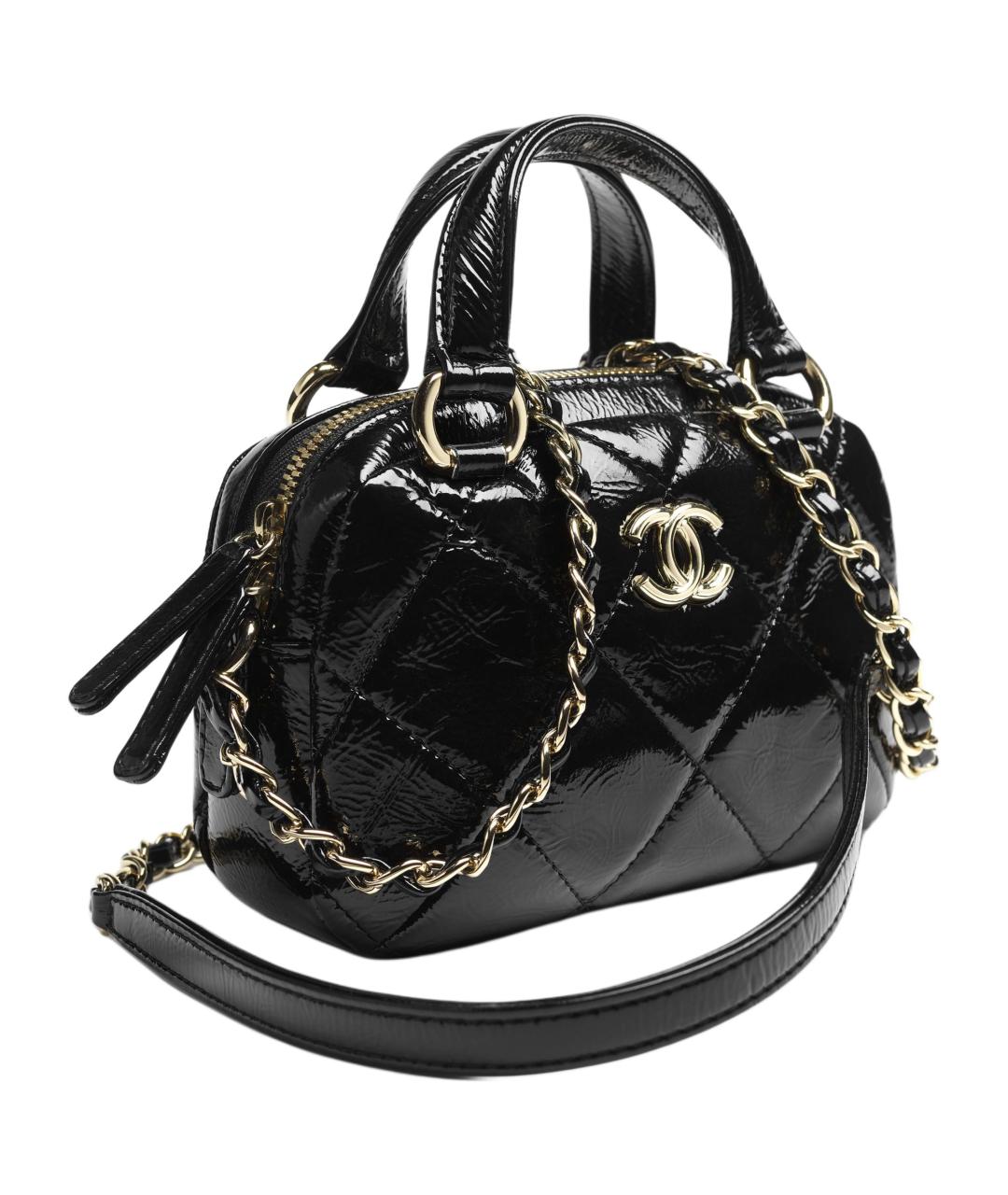 CHANEL Черная кожаная сумка через плечо, фото 2