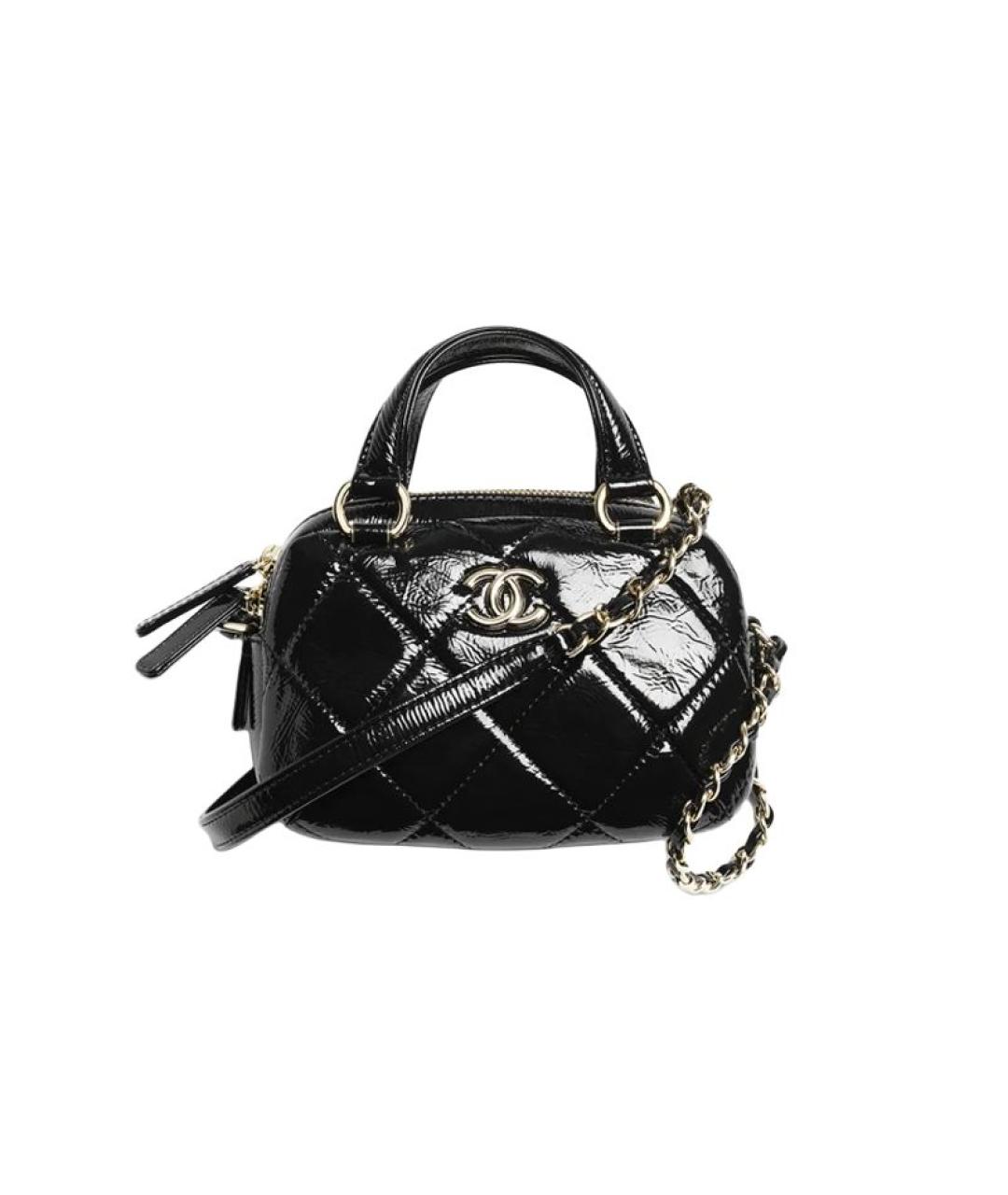 CHANEL Черная кожаная сумка через плечо, фото 6