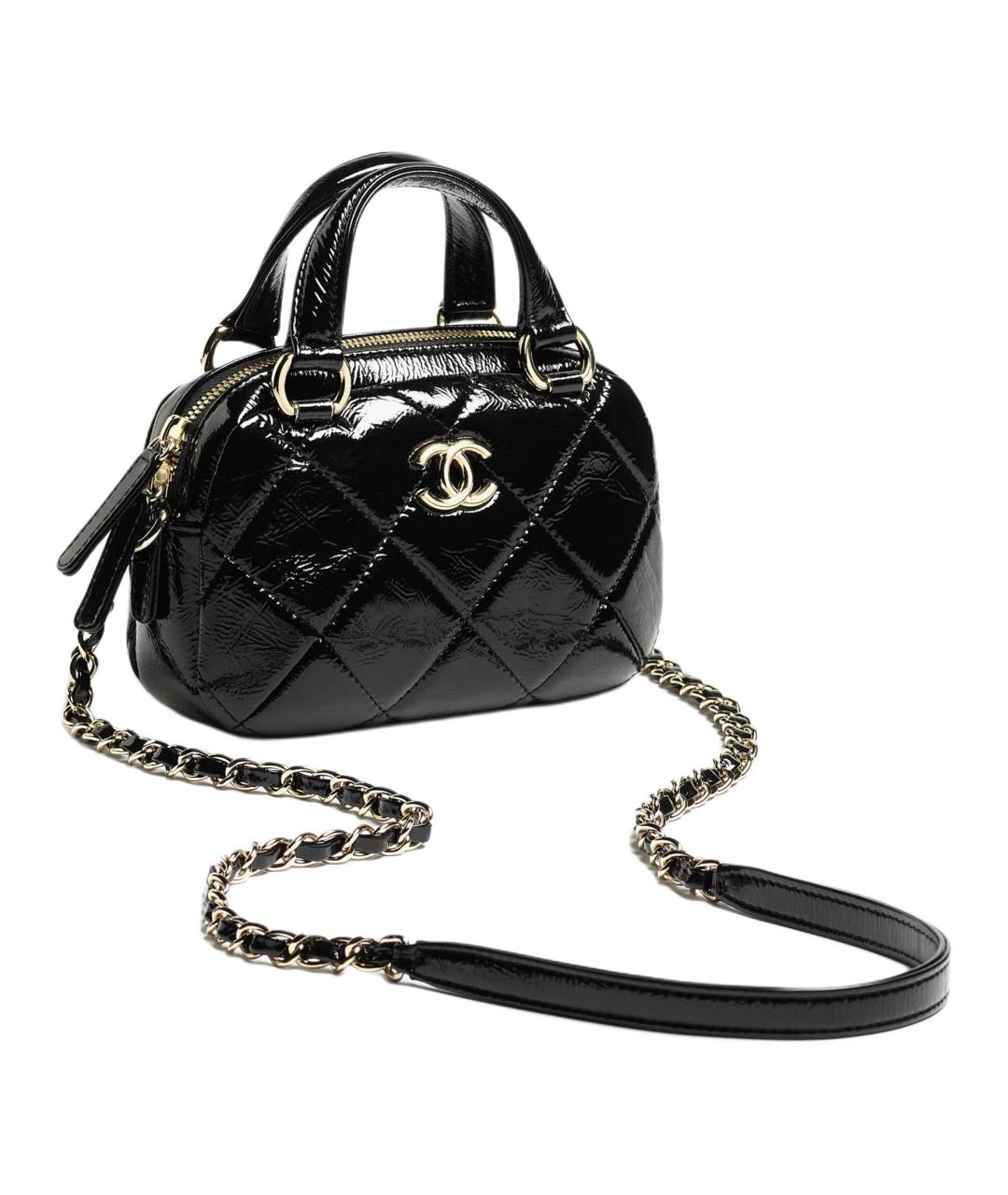 CHANEL Черная кожаная сумка через плечо, фото 3