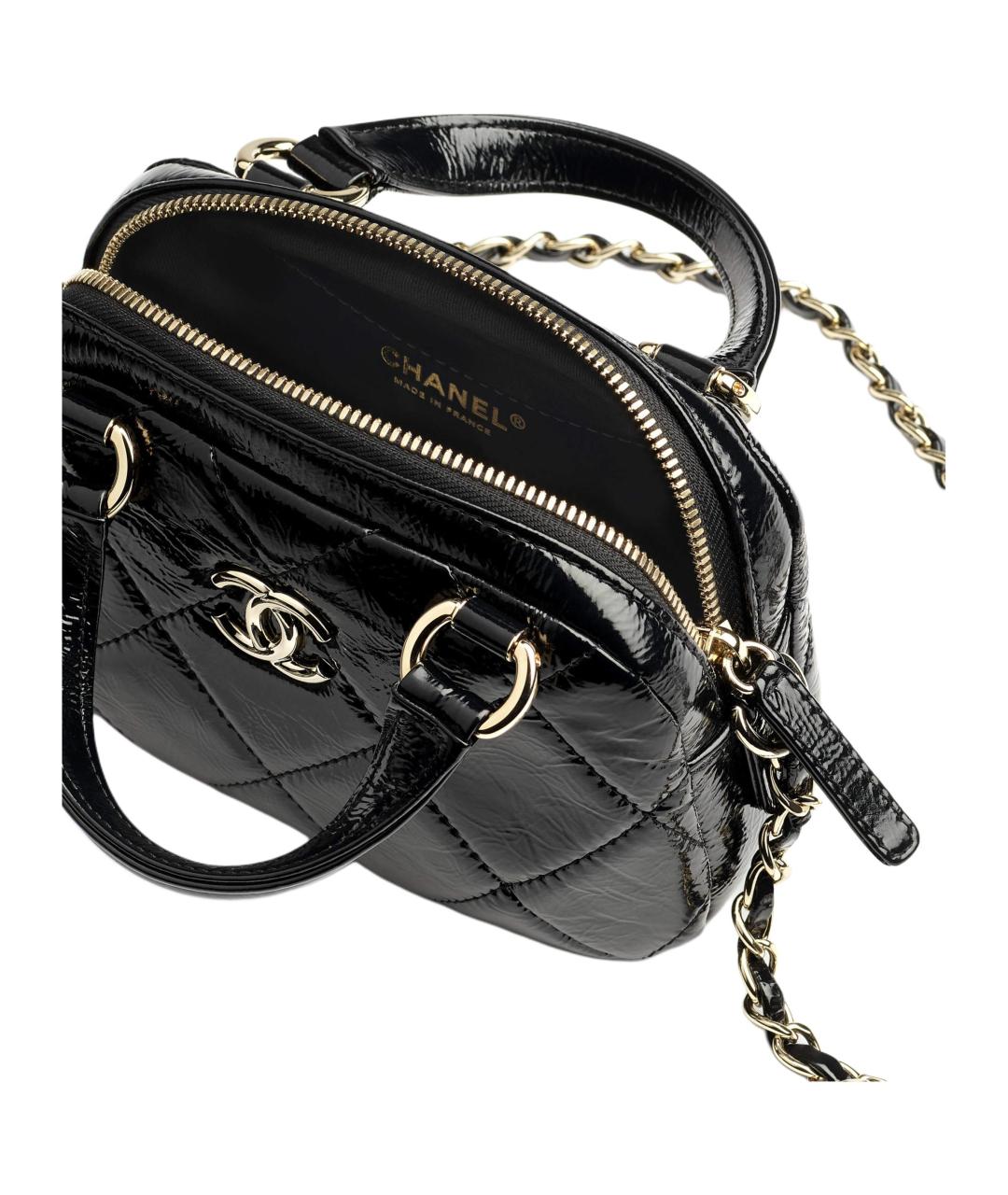 CHANEL Черная кожаная сумка через плечо, фото 4