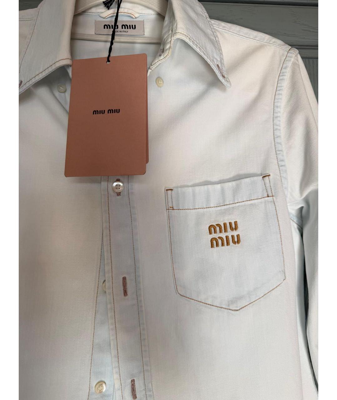 MIU MIU Голубая деним рубашка, фото 4