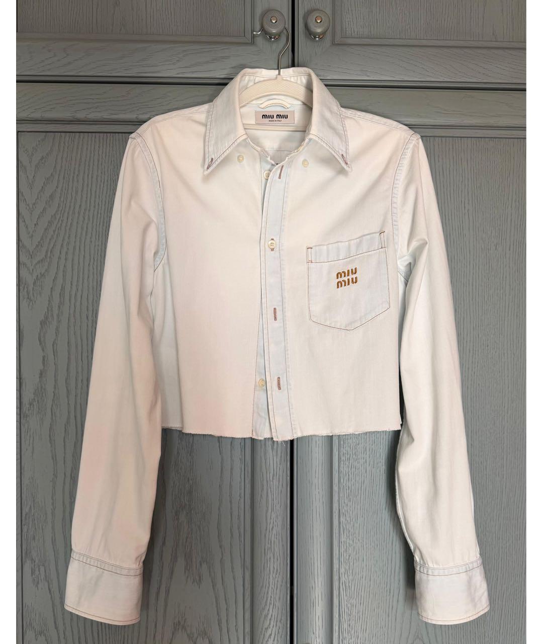 MIU MIU Голубая деним рубашка, фото 5