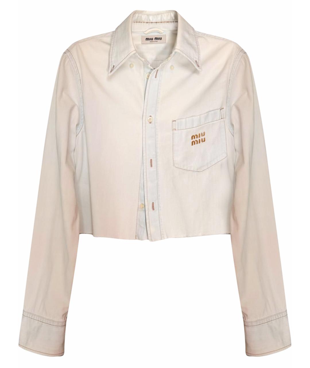 MIU MIU Голубая деним рубашка, фото 1