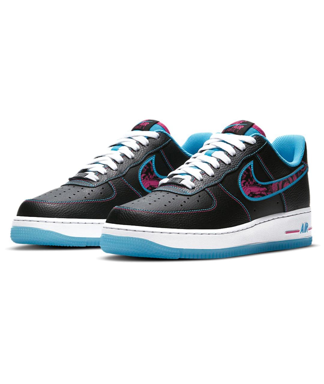 NIKE Черные кожаные низкие кроссовки / кеды, фото 4