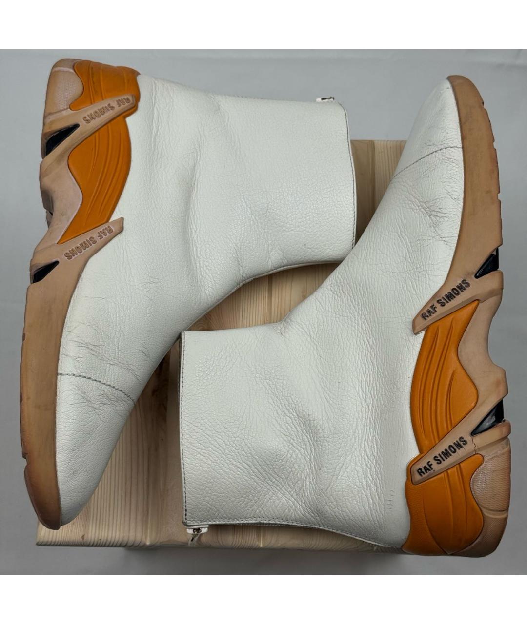RAF SIMONS Белые кожаные высокие кроссовки / кеды, фото 4