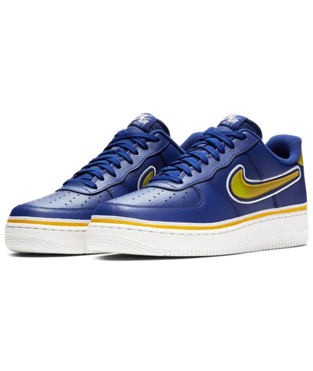 NIKE Синие кожаные кроссовки, фото 4