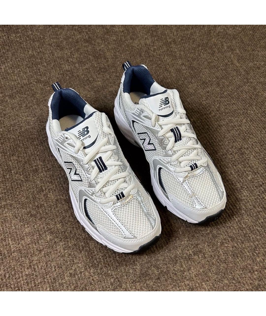 NEW BALANCE Белые текстильные кроссовки, фото 3