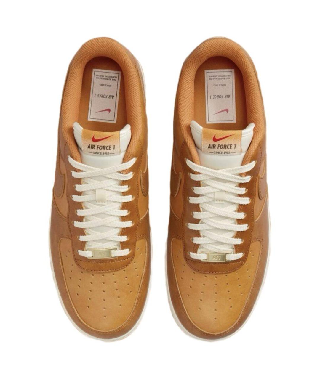 NIKE Коричневые кожаные низкие кроссовки / кеды, фото 5