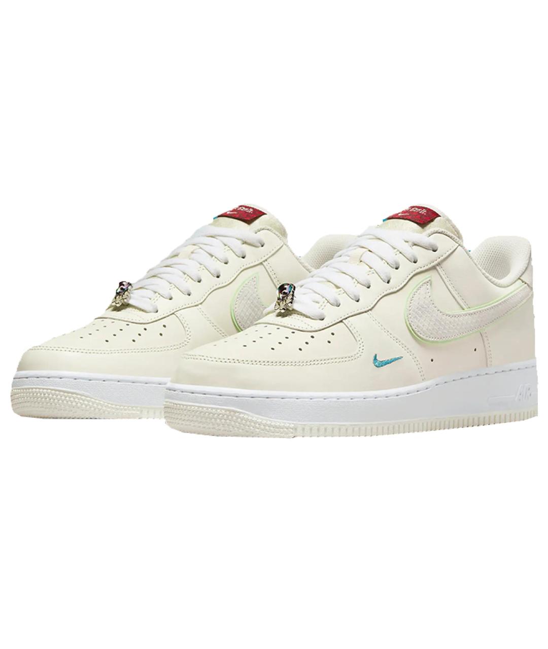 NIKE Бежевые кожаные кроссовки, фото 2