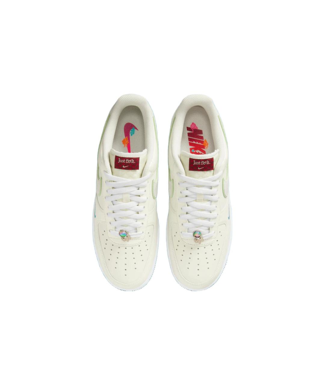 NIKE Бежевые кожаные кроссовки, фото 4