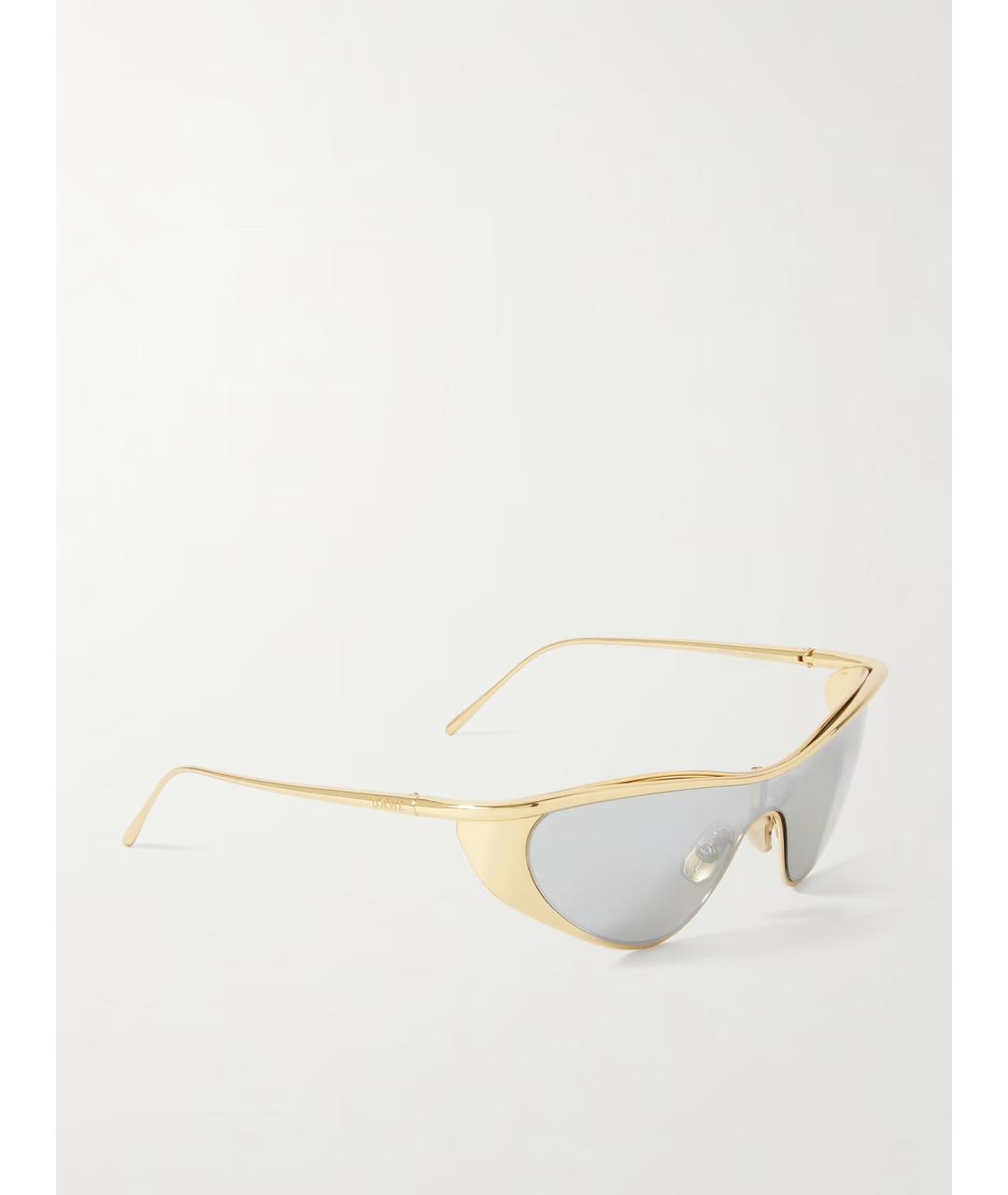 LOEWE Золотые металлические солнцезащитные очки, фото 4