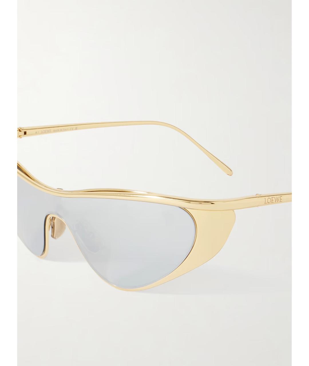 LOEWE Золотые металлические солнцезащитные очки, фото 3
