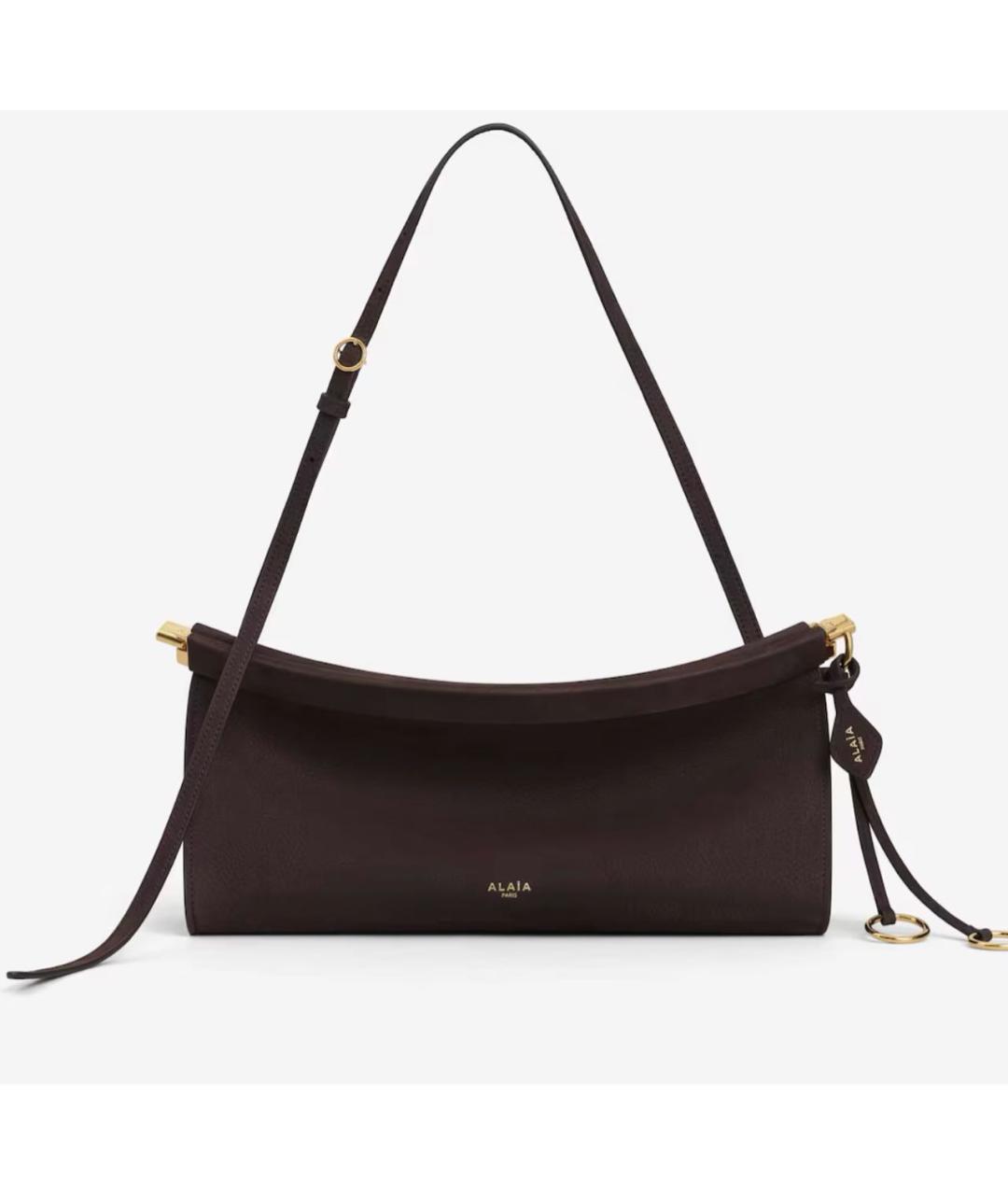ALAIA Коричневая замшевая сумка с короткими ручками, фото 6
