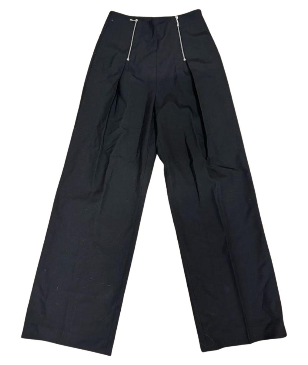 HERMES Черные шерстяные прямые брюки, фото 1