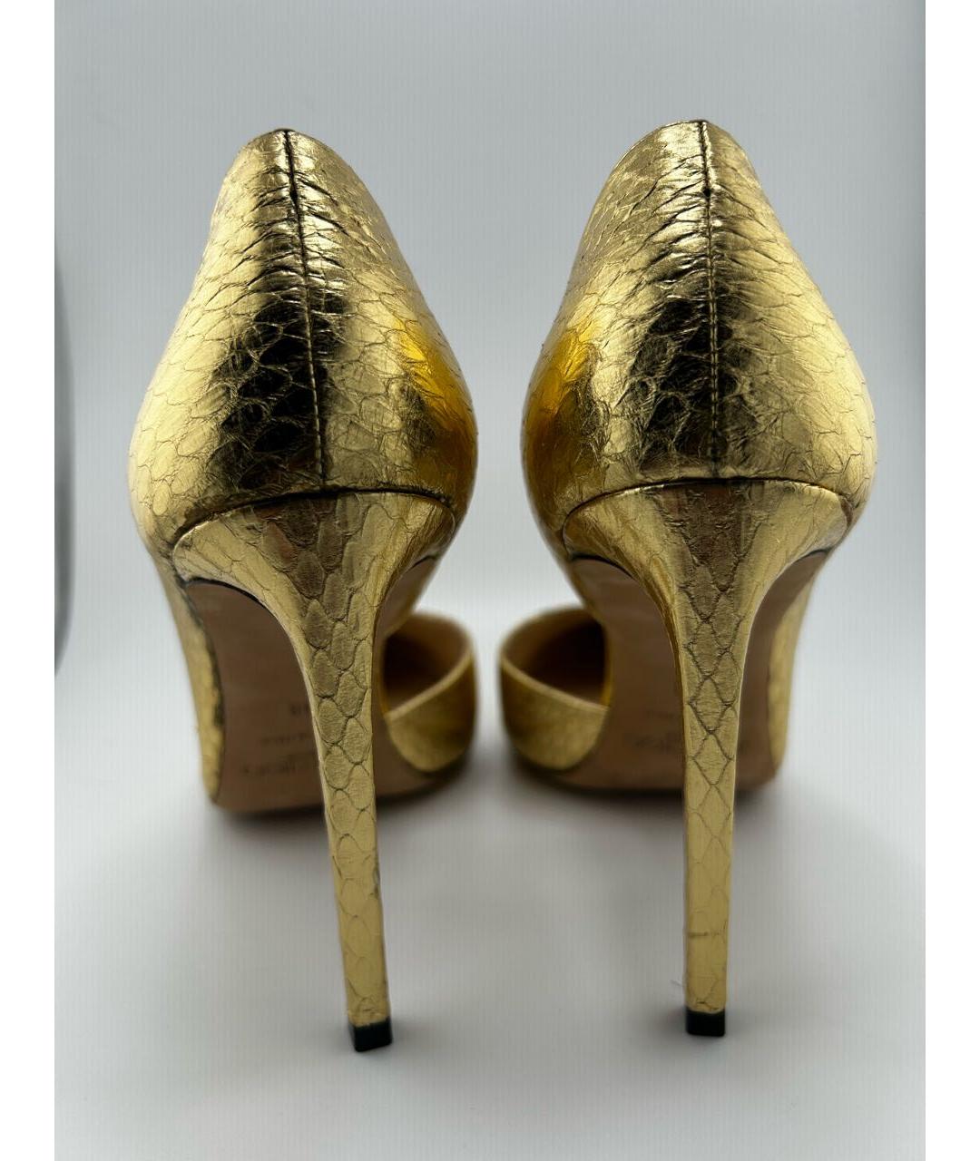 JIMMY CHOO Золотые кожаные туфли, фото 4