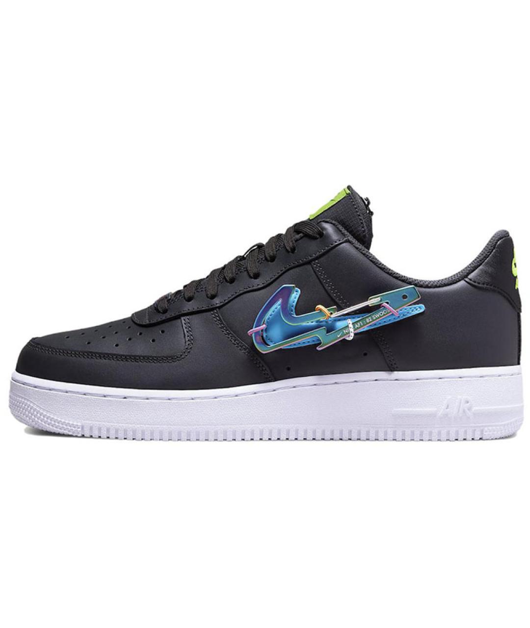 NIKE Черные кожаные низкие кроссовки / кеды, фото 2
