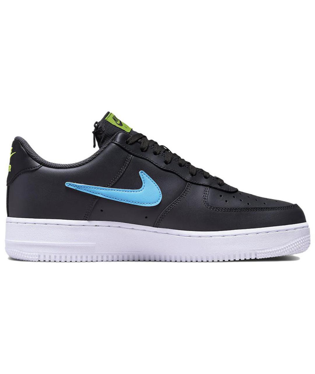 NIKE Черные кожаные низкие кроссовки / кеды, фото 3