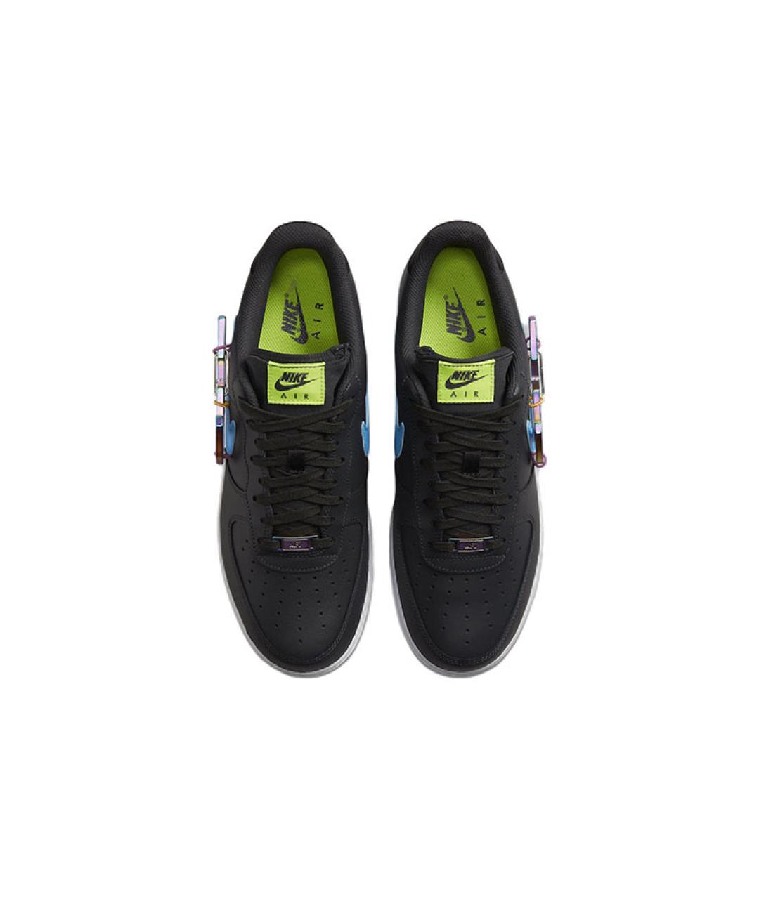 NIKE Черные кожаные низкие кроссовки / кеды, фото 5