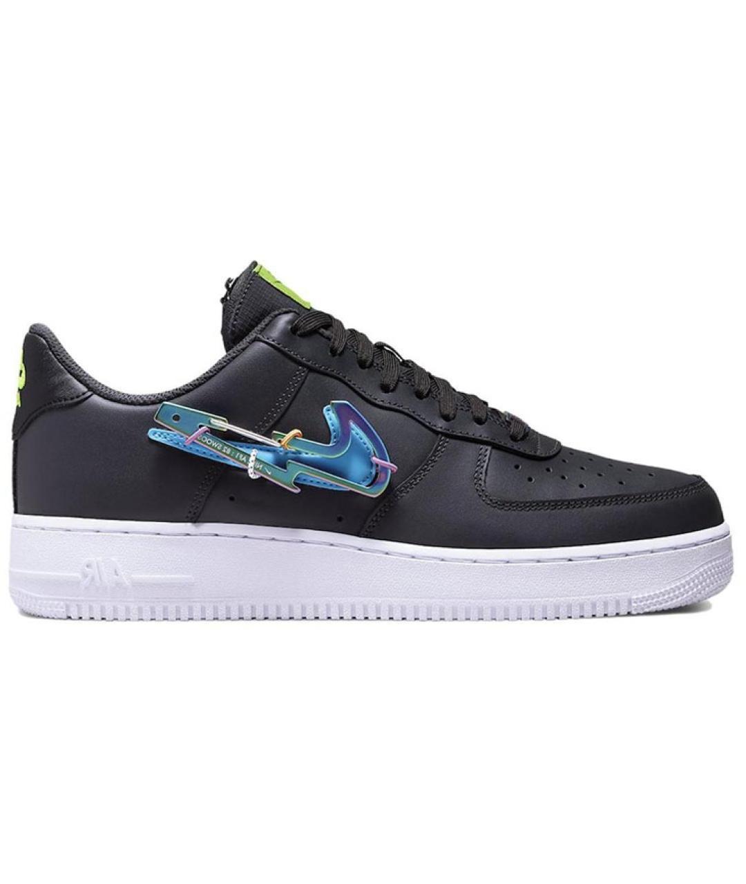 NIKE Черные кожаные низкие кроссовки / кеды, фото 1