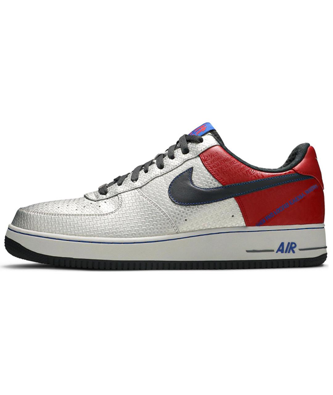 NIKE Серебряные кожаные низкие кроссовки / кеды, фото 2