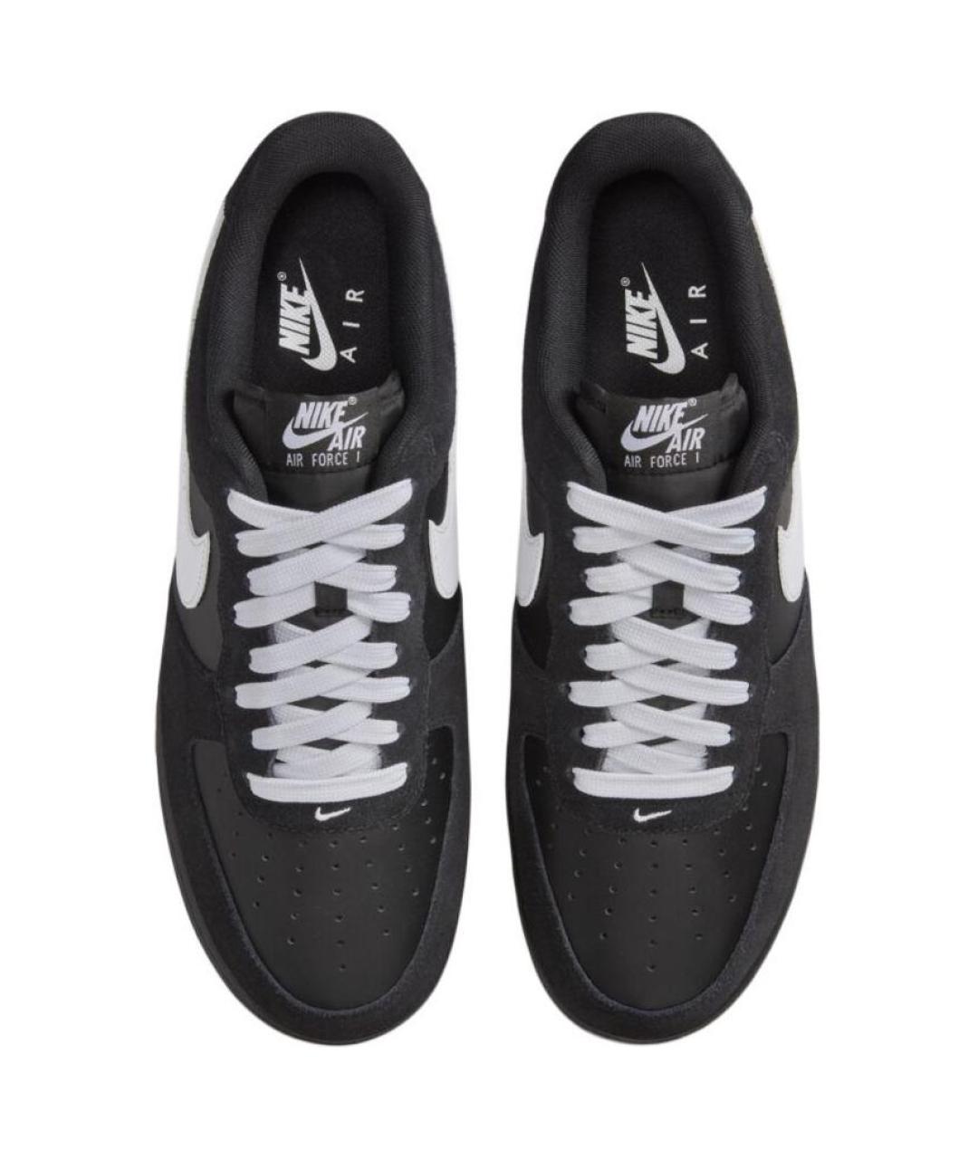 NIKE Черные кожаные низкие кроссовки / кеды, фото 4