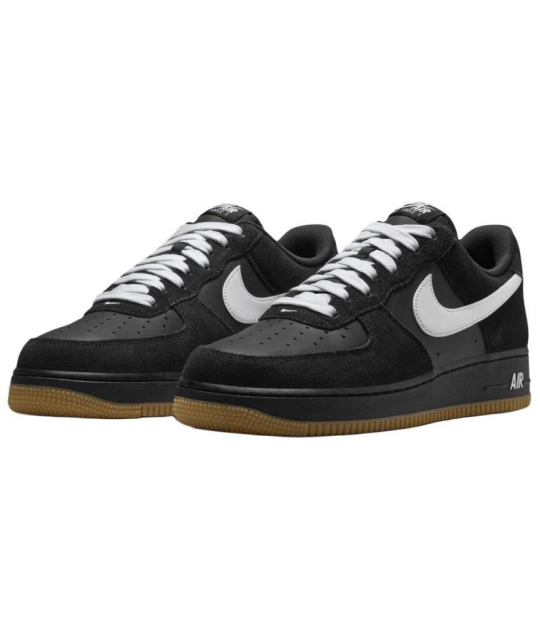 NIKE Черные кожаные низкие кроссовки / кеды, фото 3