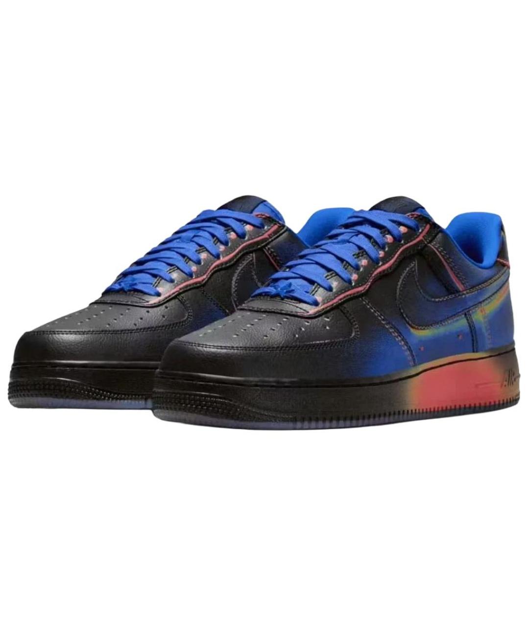 NIKE Черные кожаные низкие кроссовки / кеды, фото 4