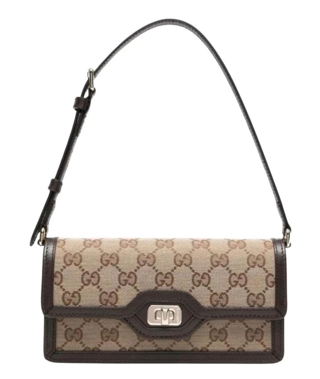 GUCCI Коричневая кожаная сумка с короткими ручками, фото 9