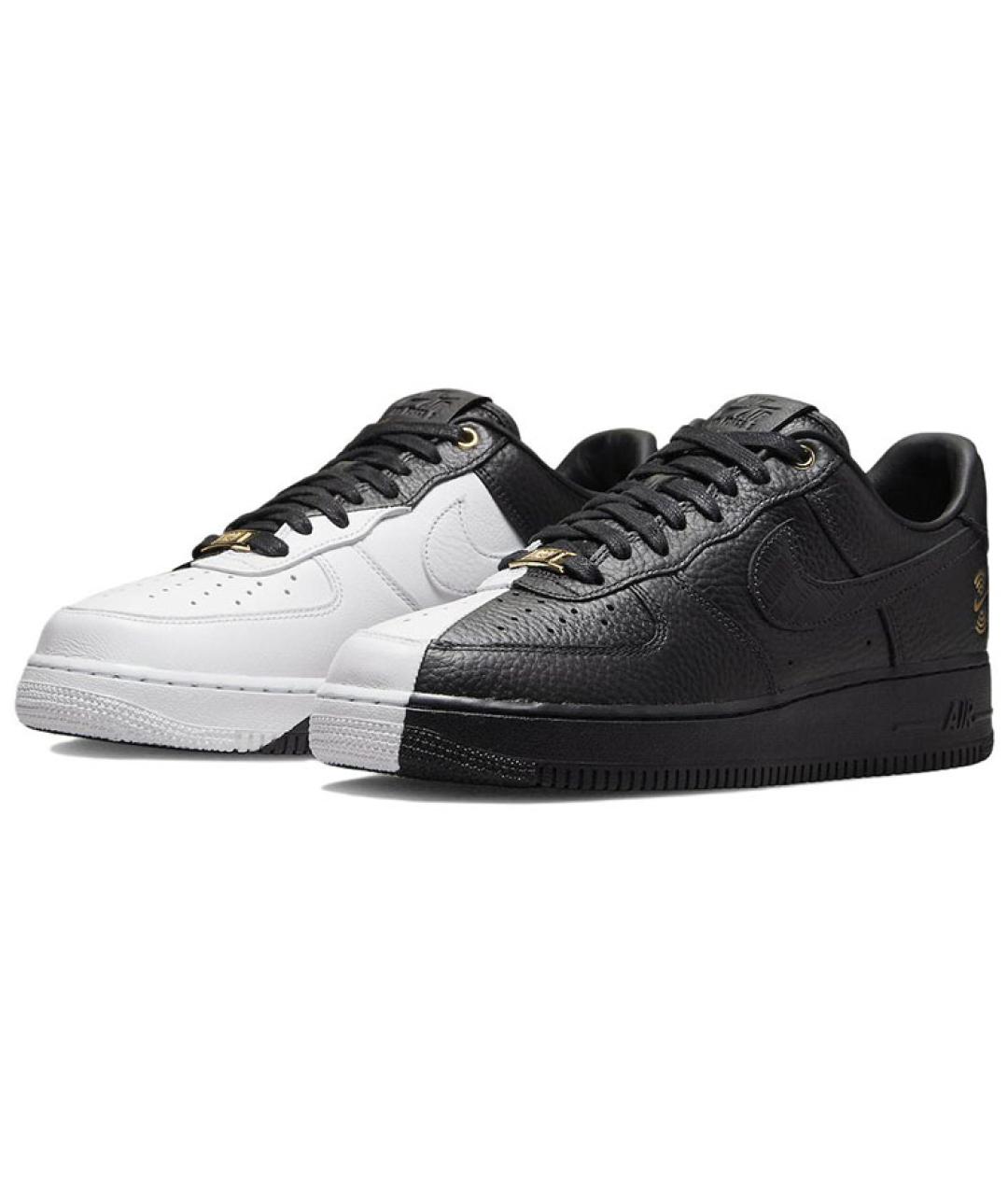 NIKE Черные кожаные низкие кроссовки / кеды, фото 4