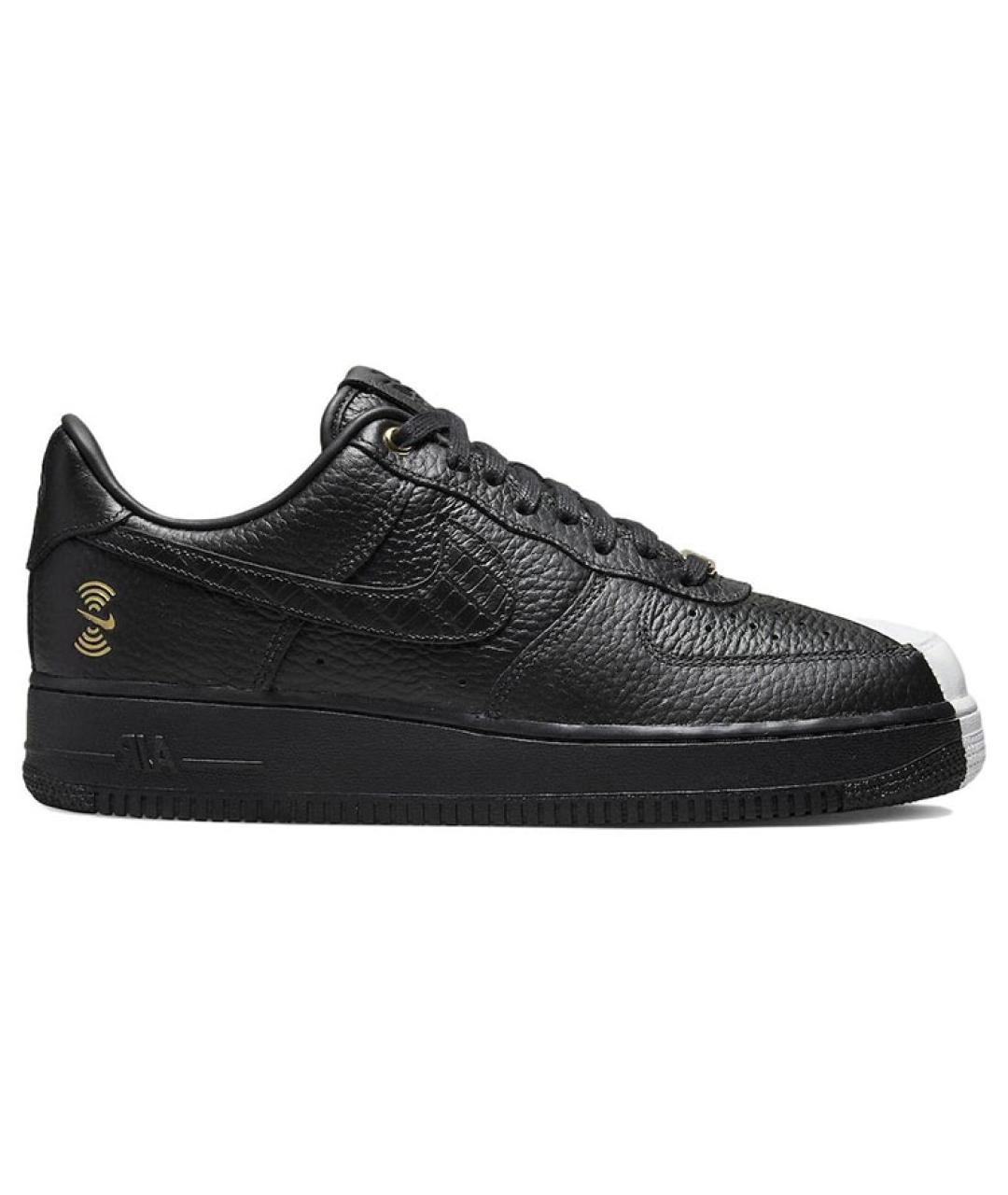 NIKE Черные кожаные низкие кроссовки / кеды, фото 1