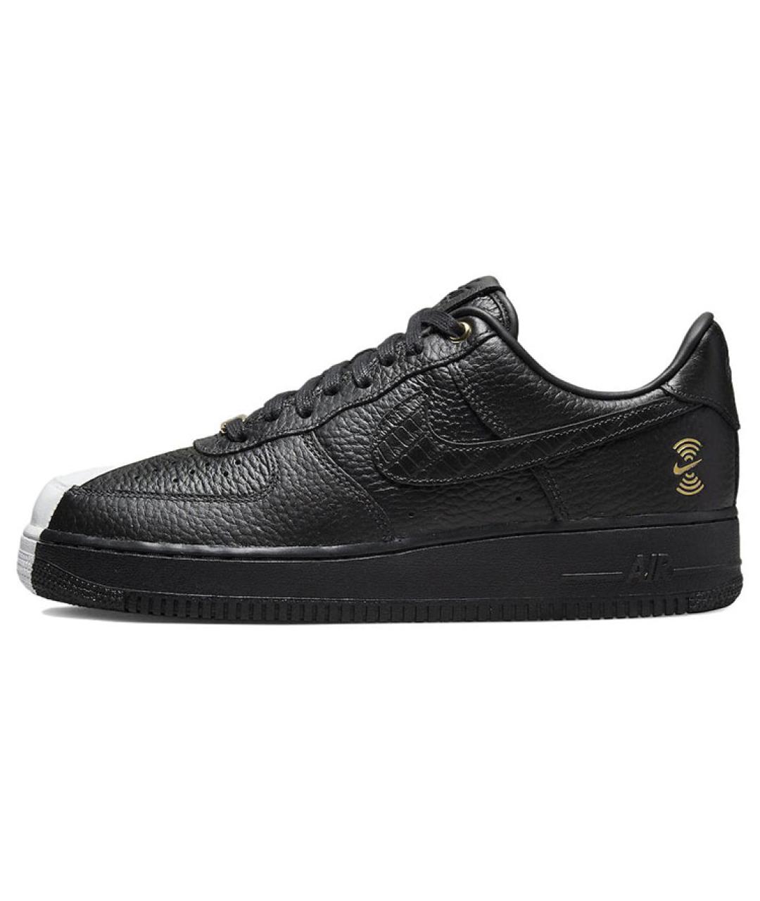 NIKE Черные кожаные низкие кроссовки / кеды, фото 2