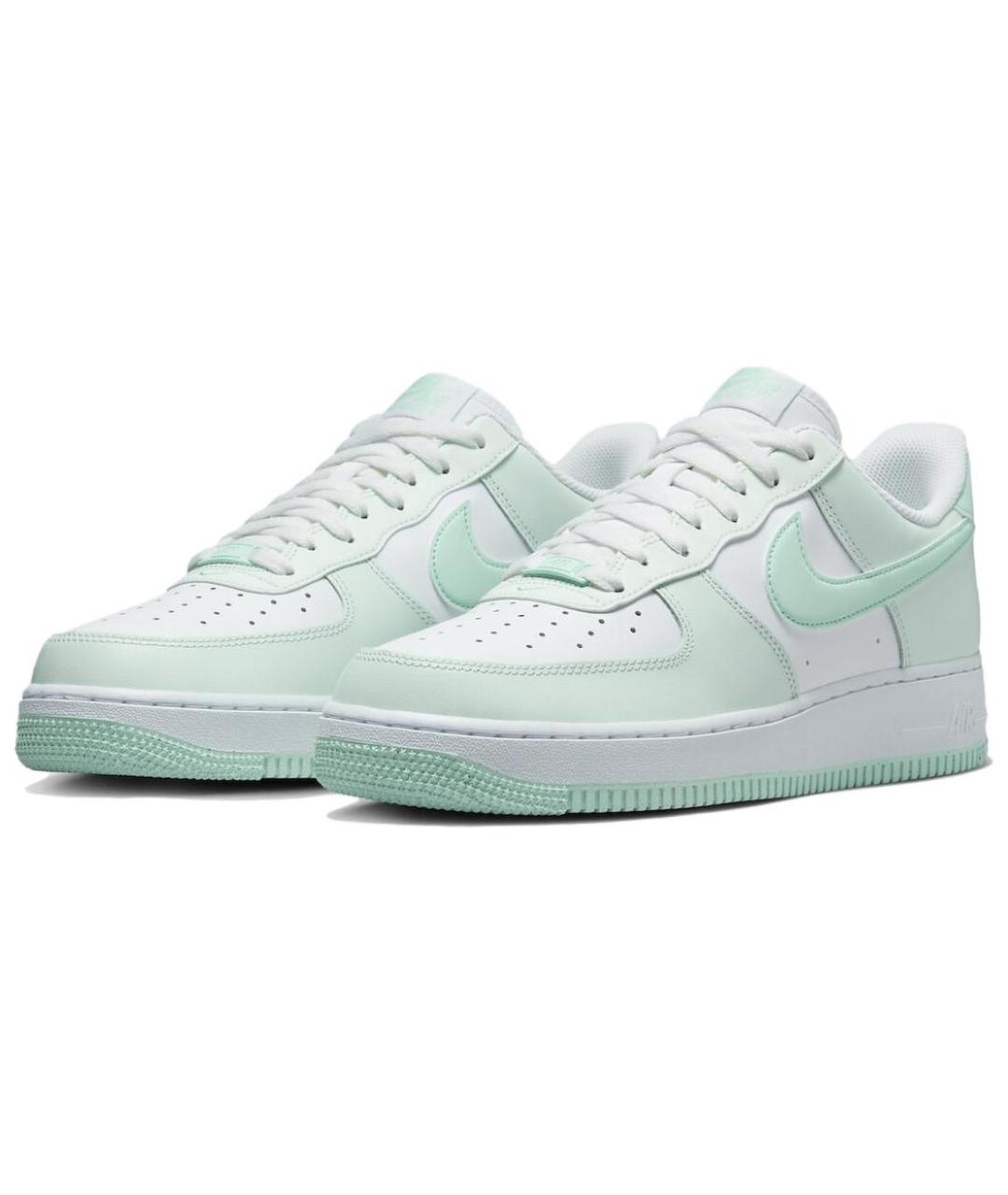 NIKE Зеленые кожаные низкие кроссовки / кеды, фото 4