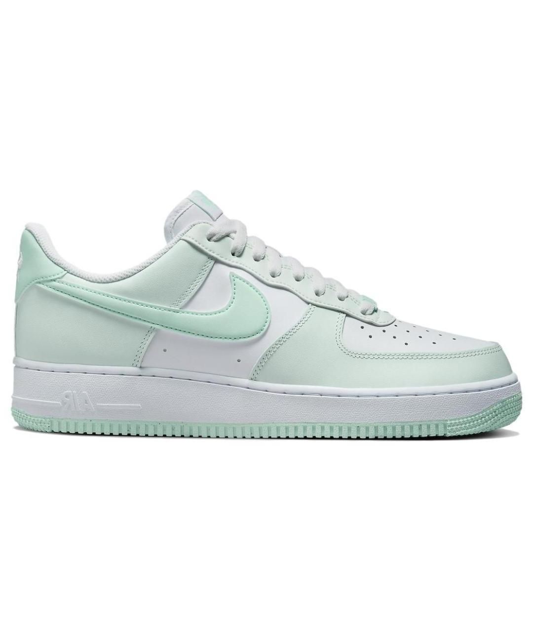 NIKE Зеленые кожаные низкие кроссовки / кеды, фото 1
