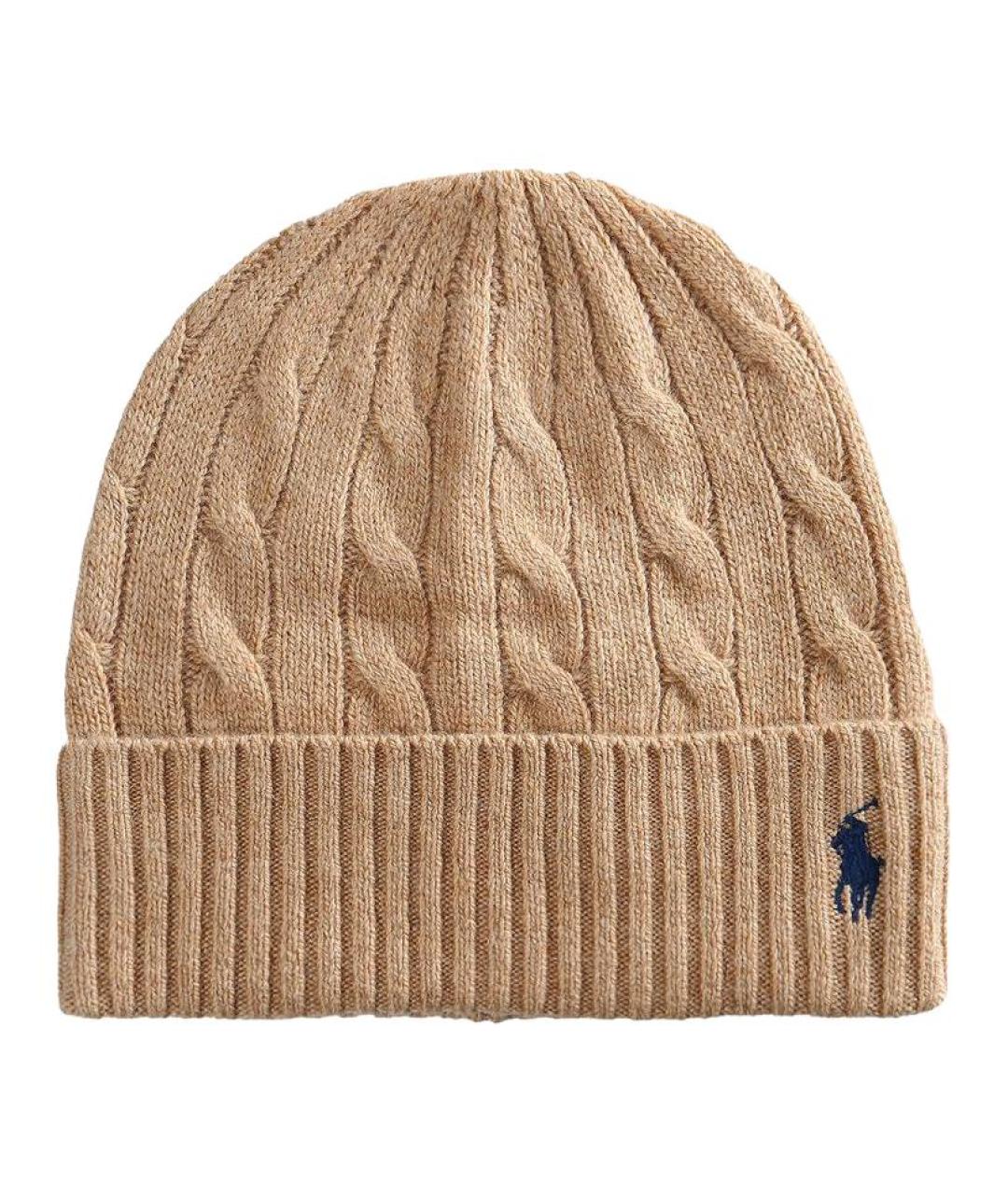 POLO RALPH LAUREN Бежевая хлопковая шапка, фото 1