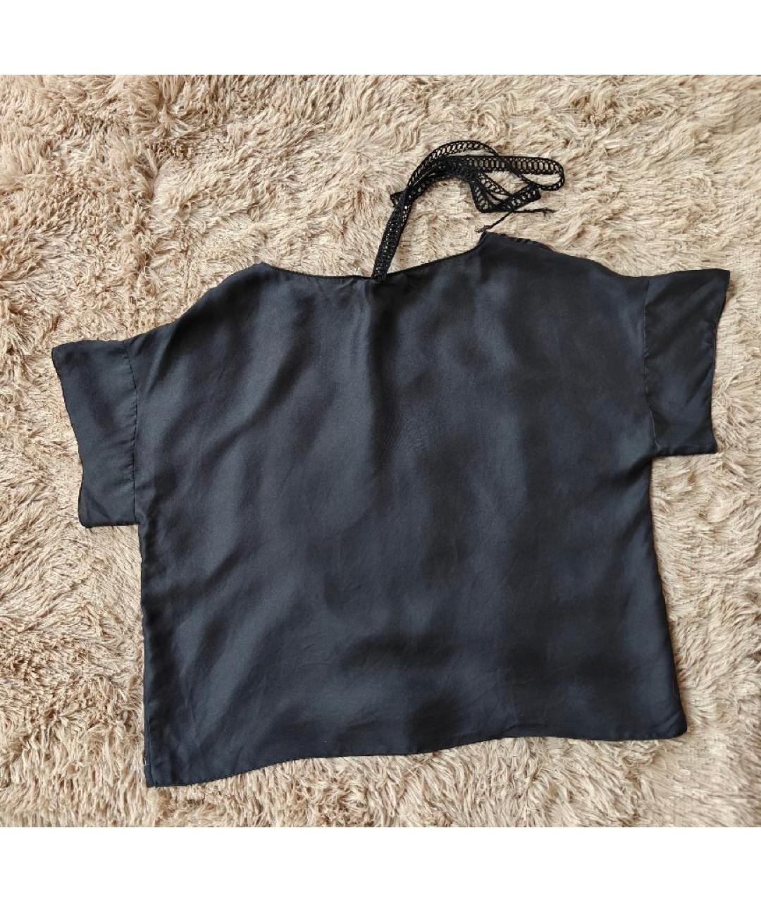 ALYSI Черная шелковая блузы, фото 2