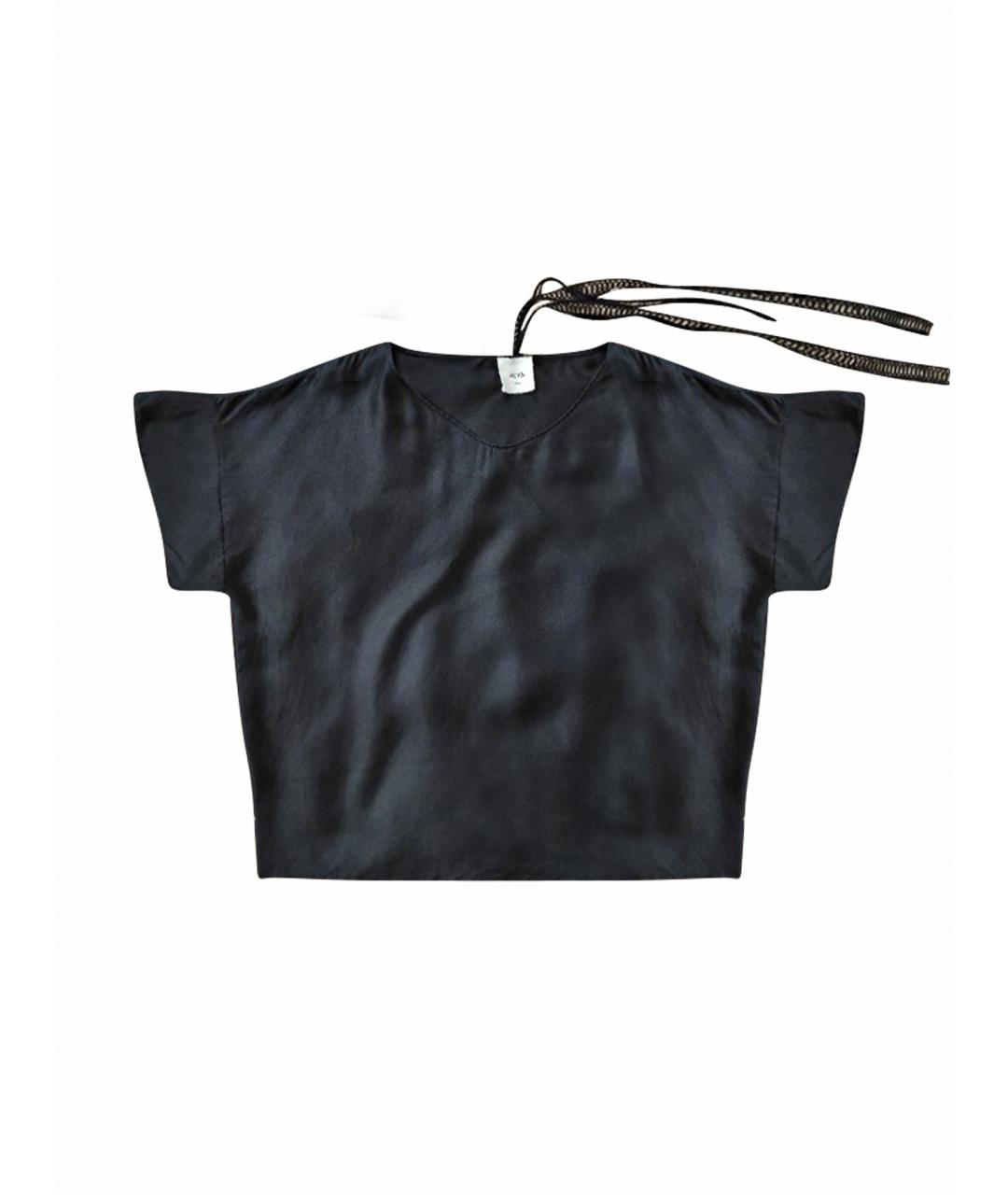 ALYSI Черная шелковая блузы, фото 1