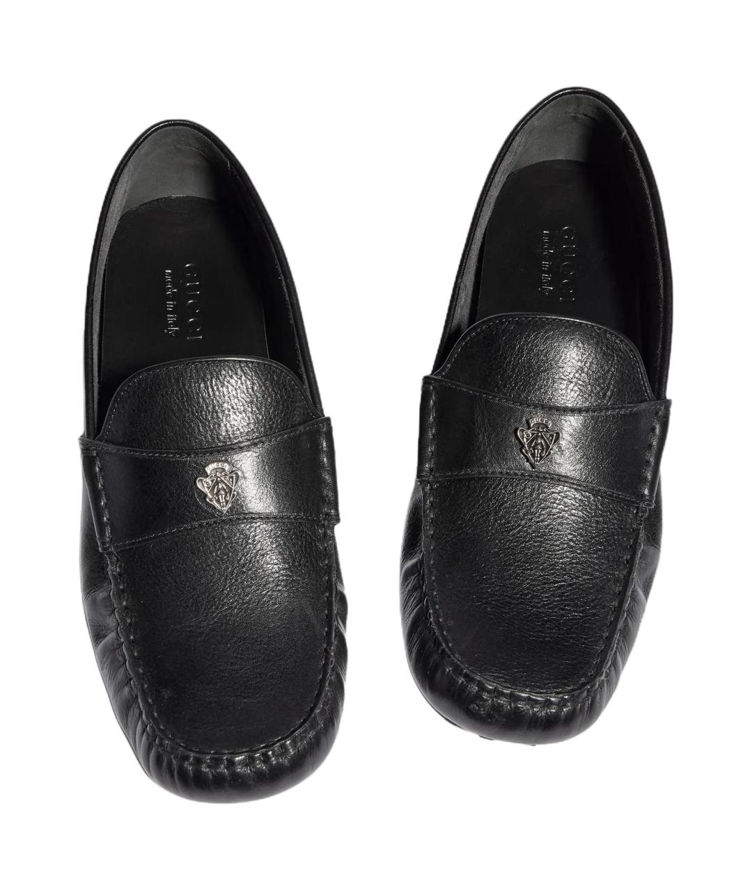 GUCCI Черные кожаные лоферы, фото 4