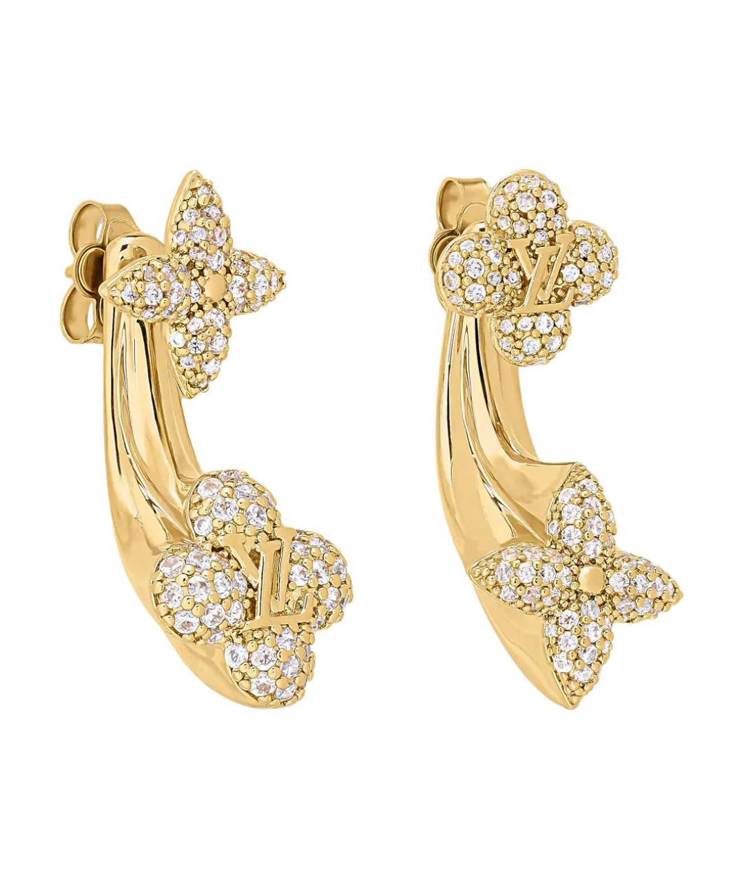 LOUIS VUITTON Золотые металлические серьги, фото 2