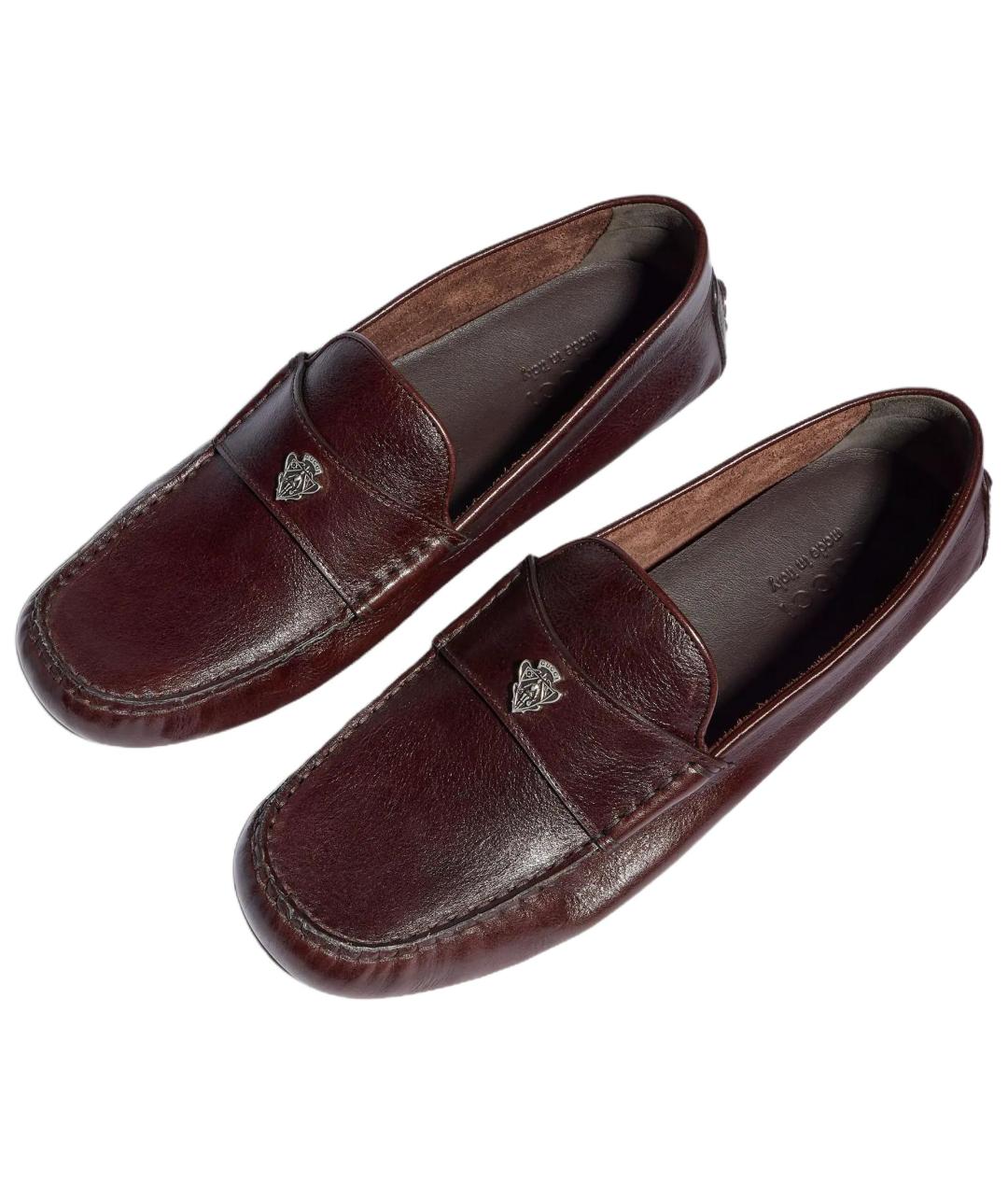 GUCCI Коричневые кожаные лоферы, фото 4