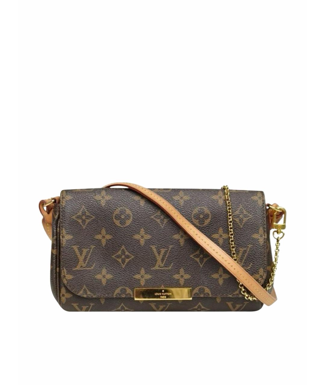 LOUIS VUITTON Коричневая кожаная сумка через плечо, фото 1